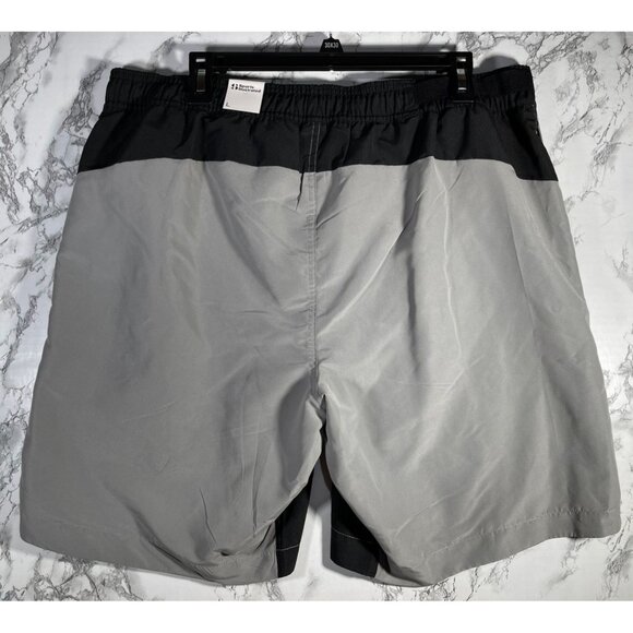 Sports Illustrated Mens 9 inch Volley Swim Trunk Gray/Black  Size  L NWT - Picture 2 of 10